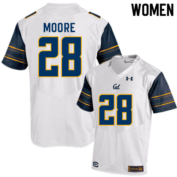 Women #28 Damien Moore Cal Bears College Football Jerseys Sale-White - Click Image to Close